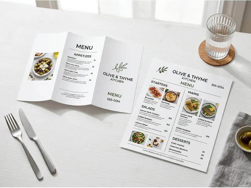 8.5″ × 11″ Brochures / Menus