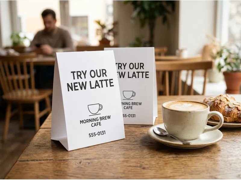 4″ × 6″ Finished · 4″ × 16.25″ Flat Table Tents